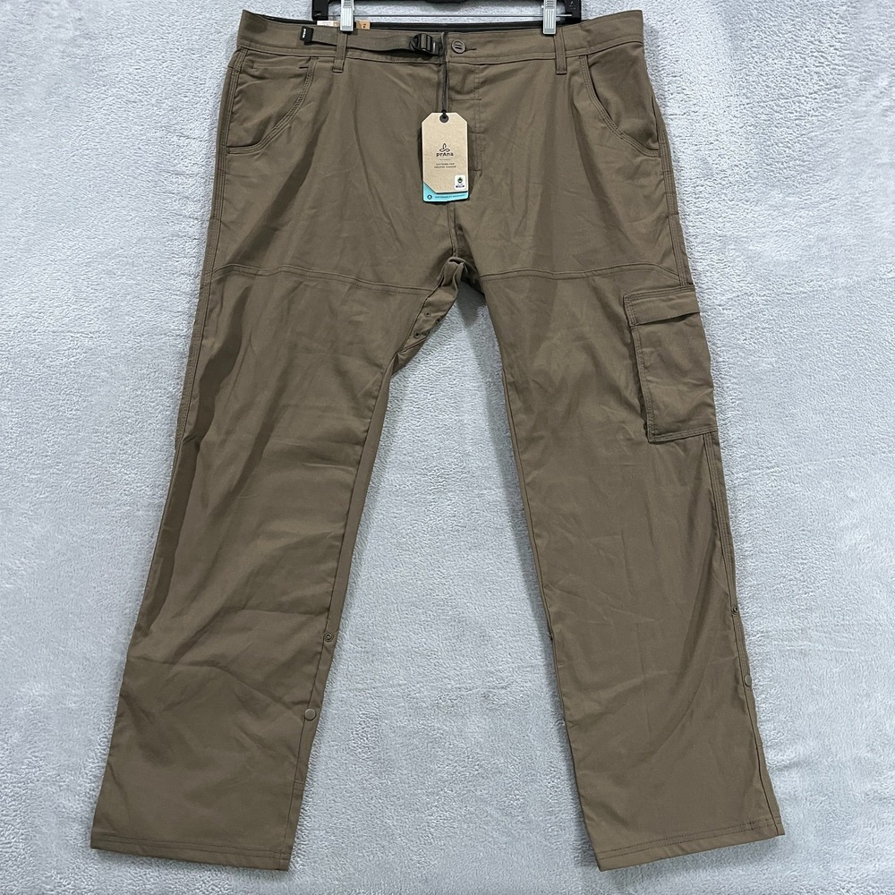 PrAna Stretch Zion Pant II Pants Mens 42x30 Mud Relaxed Straight Leg Hiking NEW